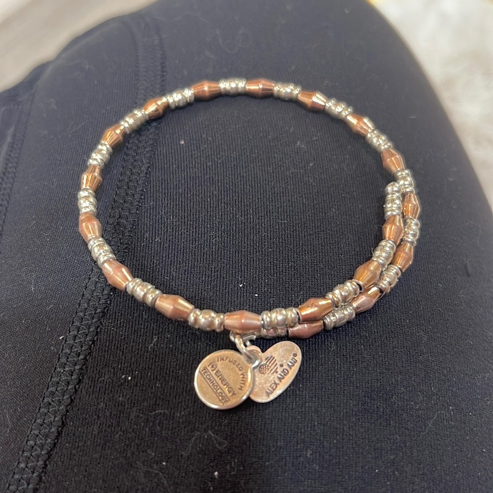 Alex and Ani Rose Gold and Silver Vintage Bracelet - Picture 3 of 3